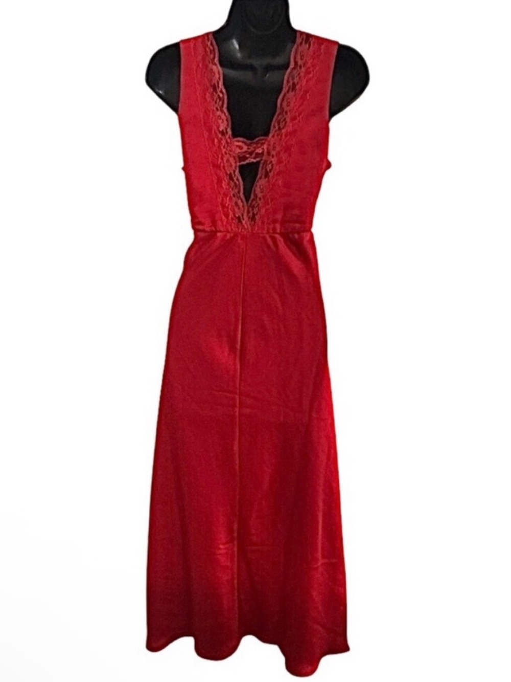 NEW - VIRAL Sincerely Jules Lace Trim Satin Maxi Dress - Picture 4 of 5